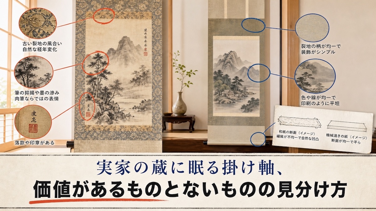 実家の蔵に眠る掛け軸、価値があるものとないものの見分け方